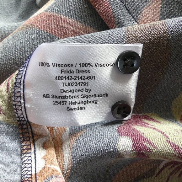 Stenstroms Frida Floral Print Long Shirt Dress with Matching Belt USA Size Small - Picture 14 of 15